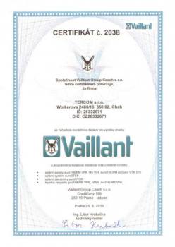Certifikát Vaillant